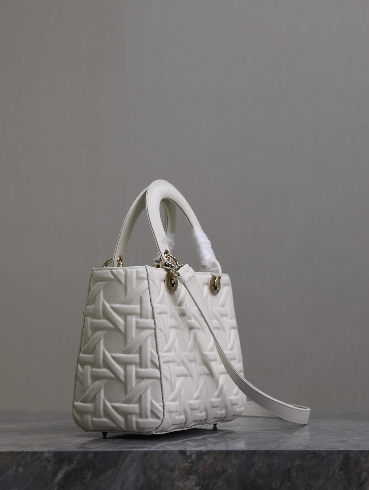 Medium Lady Dior Bag Latte Graphic Cannage Calfskin